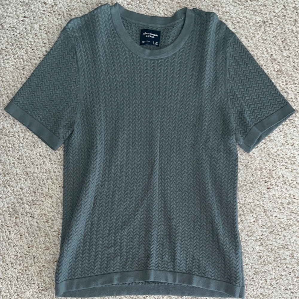 Teal Patterned Short Sleeve Shirt